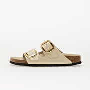 Birkenstock Arizona Big Buckle Natural Leather Patent High-Shine Ecru