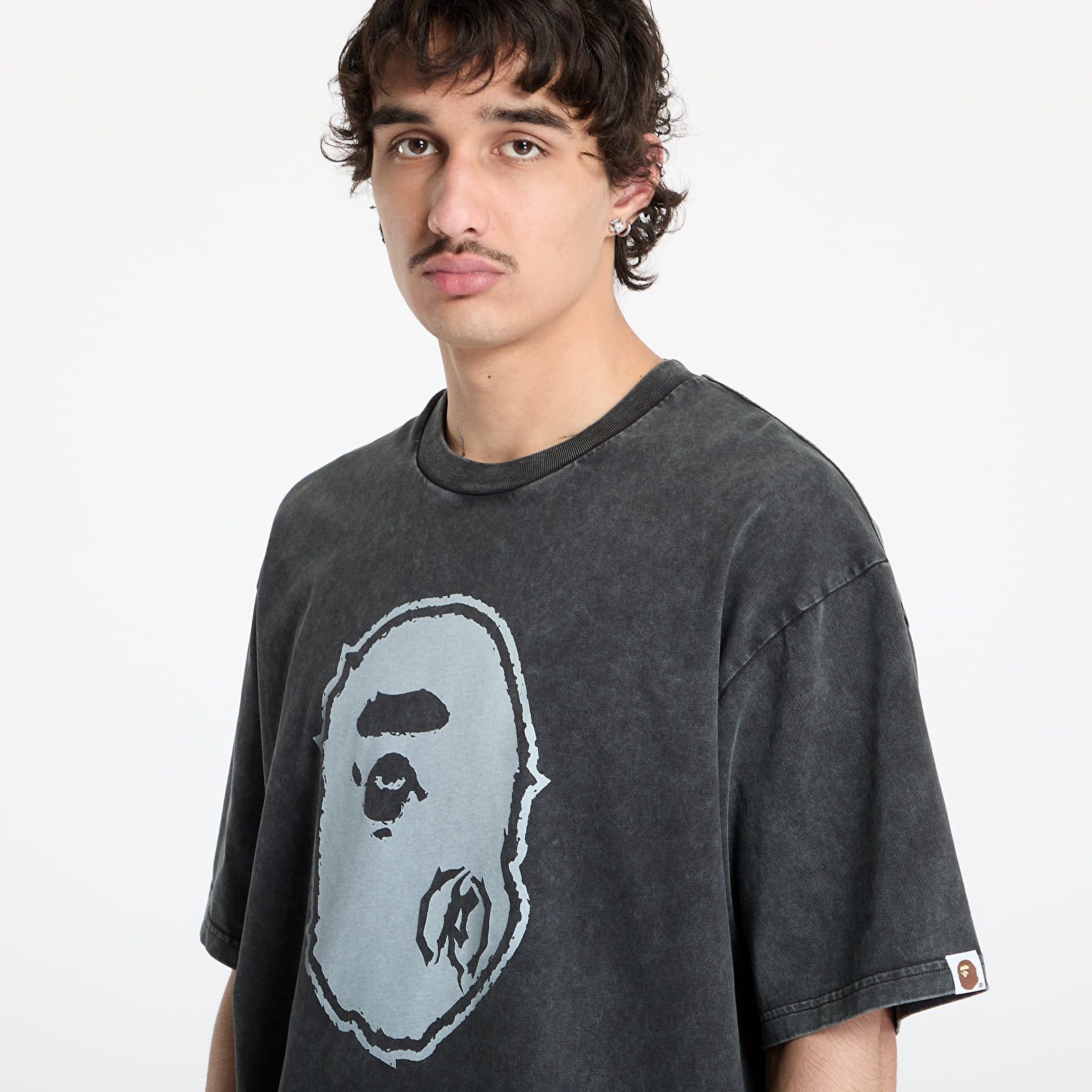 T-paidat A BATHING APE Garment Dye Ape Head Relaxed Fit Tee UNISEX Black