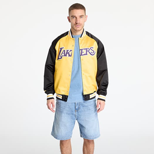 Veste Mitchell & Ness NBA Double Clutch Lw Satin Jacket Vintage Logo Lakers Black/ Gold