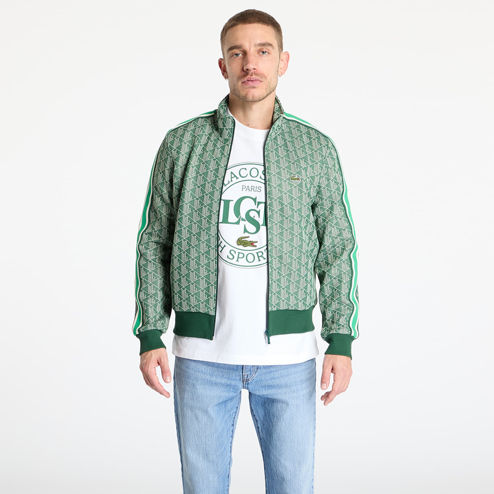 Hanorac LACOSTE Jacquard Sweatshirt Calathea/ Sabler L