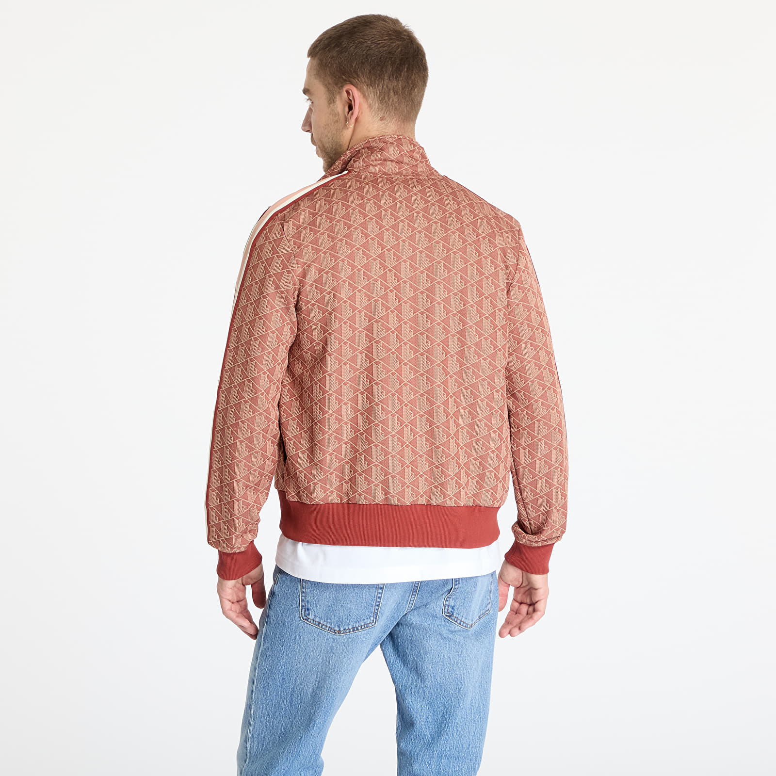 Pánské mikiny LACOSTE Jacquard Sweatshirt Iberis/ Latte