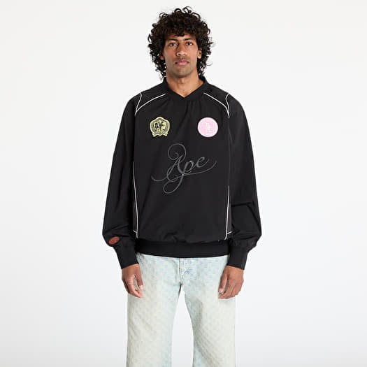 A BATHING APE Multi Logo Relaxed Fit Pullover UNISEX Black