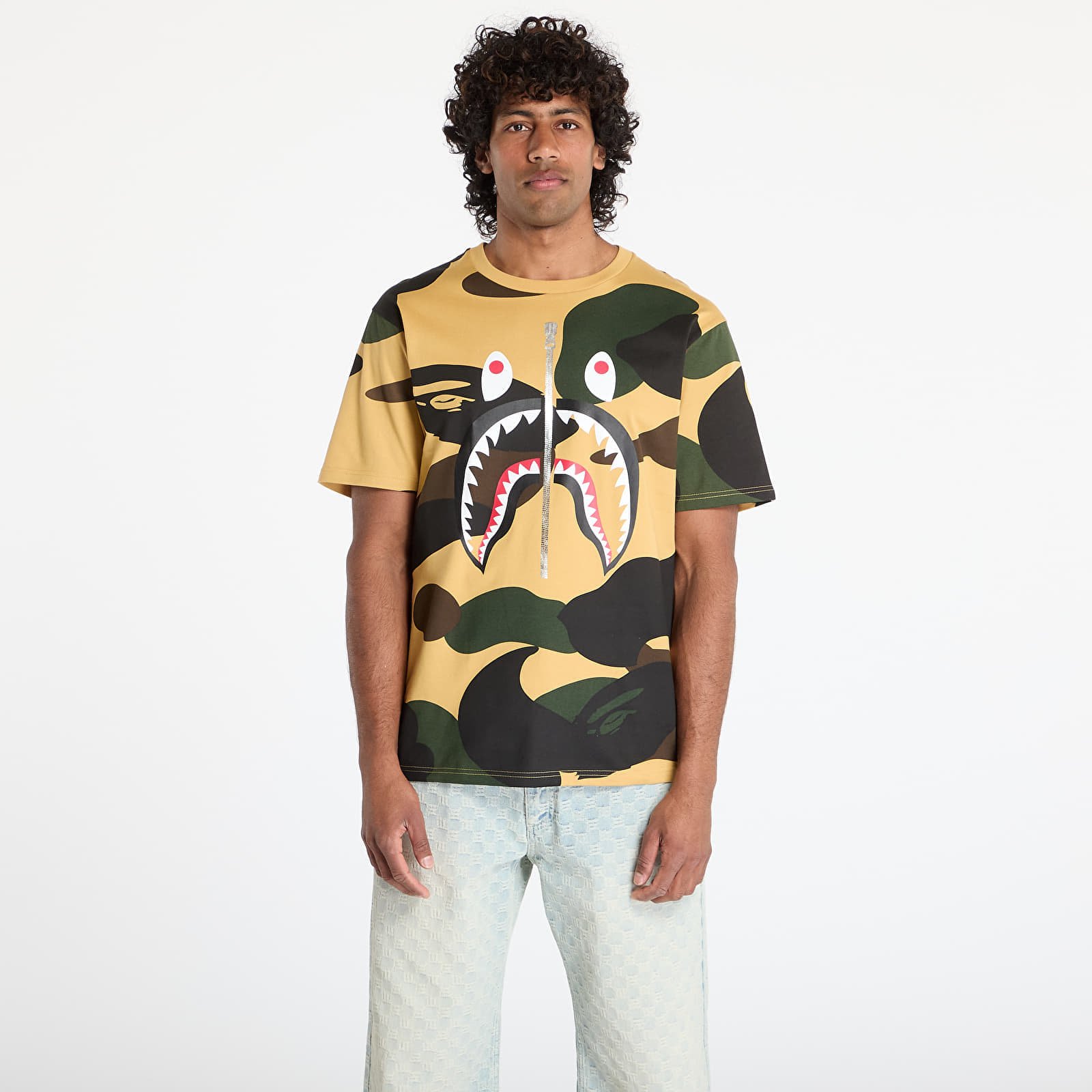 Tricou A BATHING APE Giant 1St Camo Shark Tee UNISEX Yellow XL