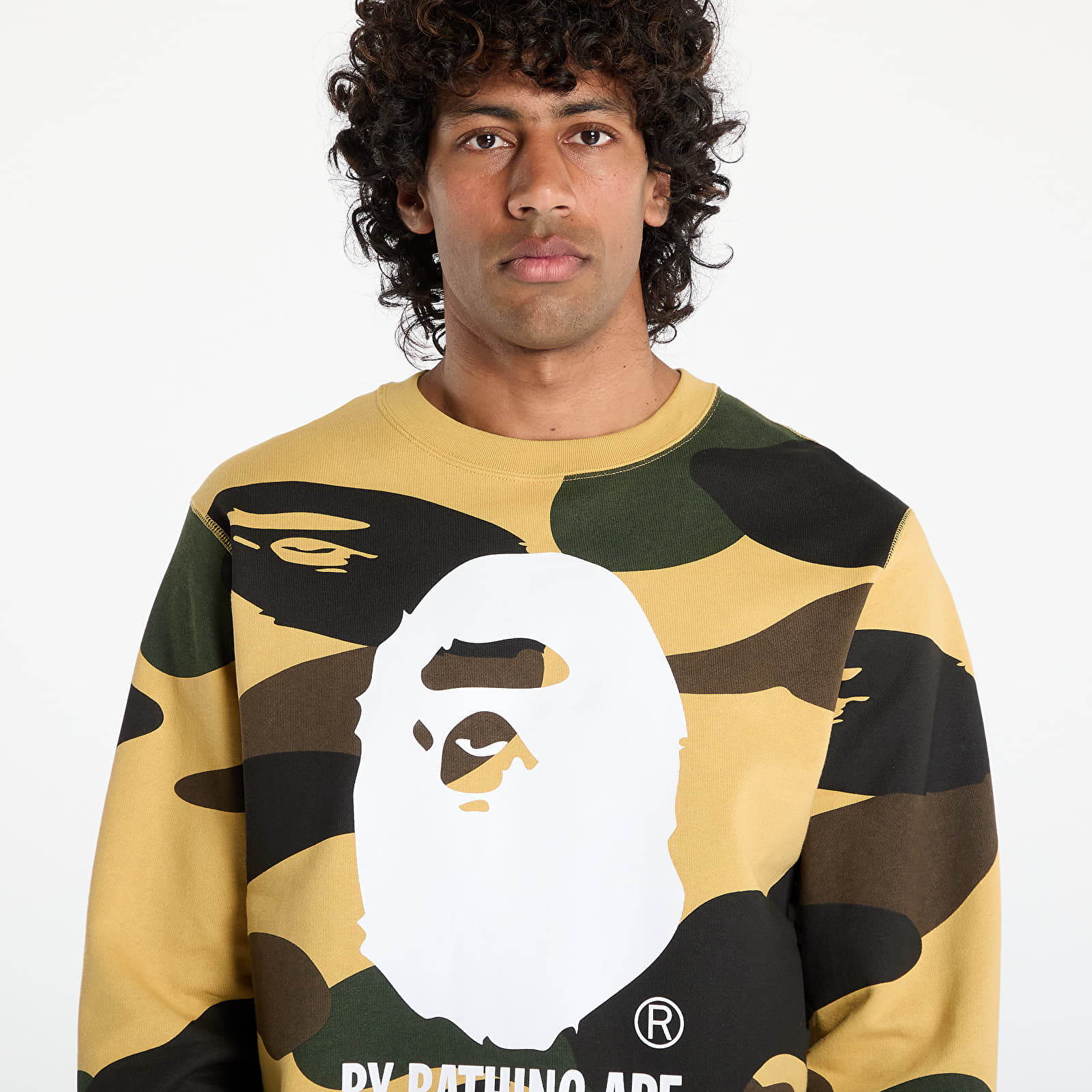 Hoodies and sweatshirts  A BATHING APE Giant 1St Camo By Bathing Ape Crewneck Sweatshirt UNISEX Yellow