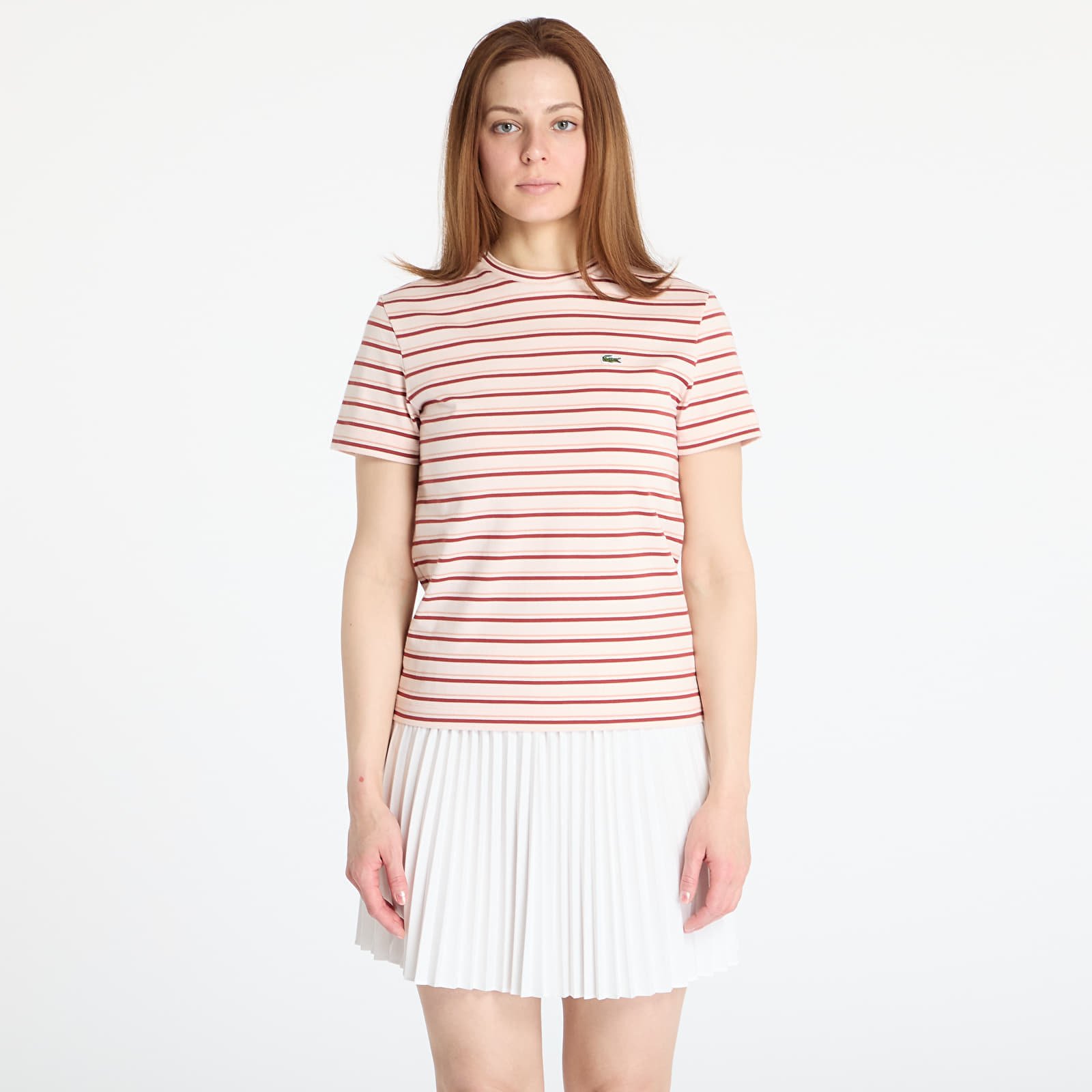 T-shirt LACOSTE Striped T-shirt Angora/ Latte/ Iberis L