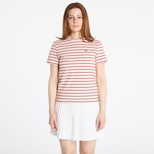 Marškinėliai LACOSTE Striped T-shirt Angora/ Latte/ Iberis