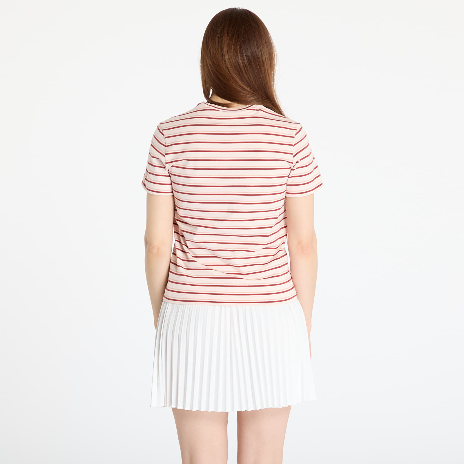 Women's T-shirts LACOSTE Striped T-shirt Angora/ Latte/ Iberis