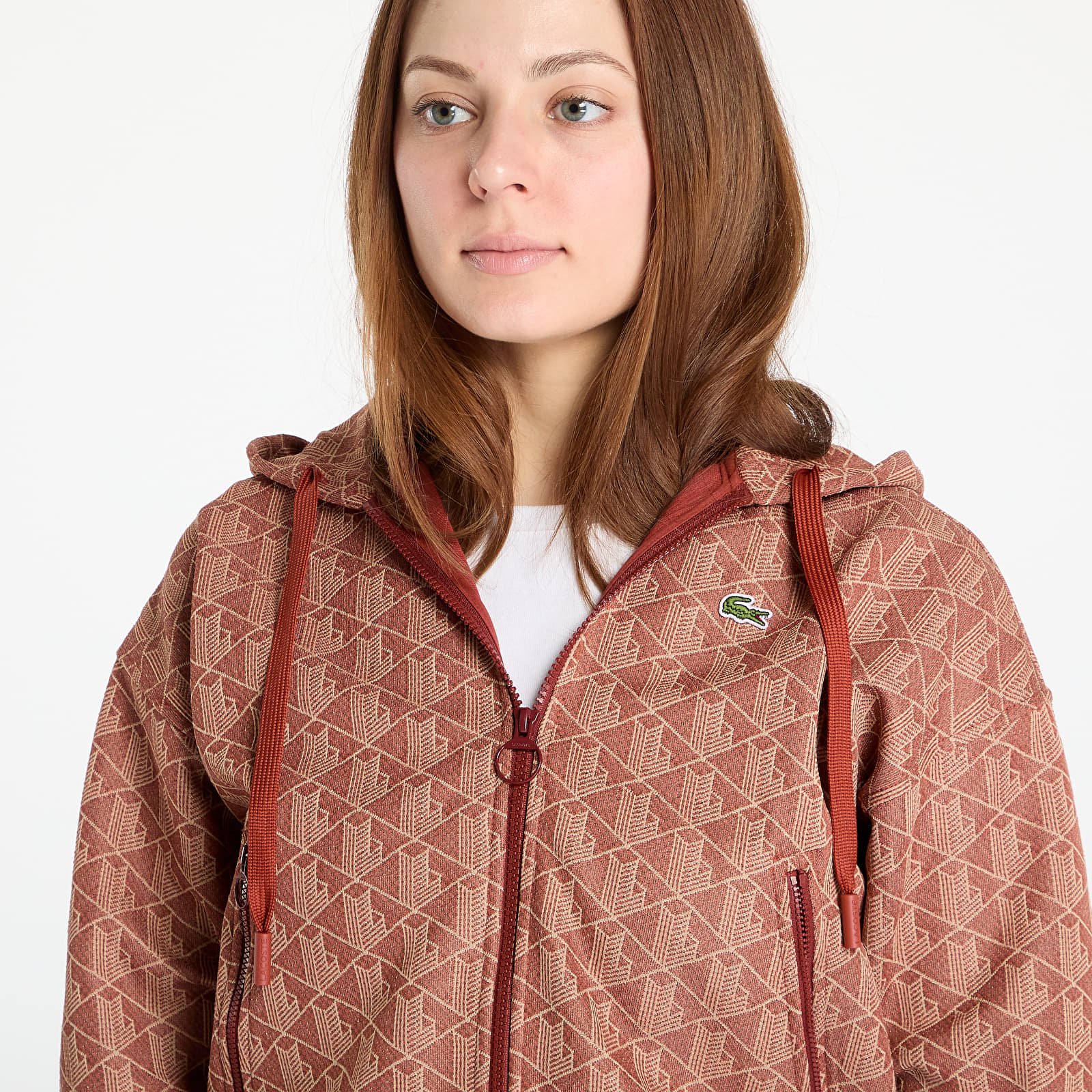 Sieviešu hoodies LACOSTE Jacquard Sweatshirt Iberis/ Latte