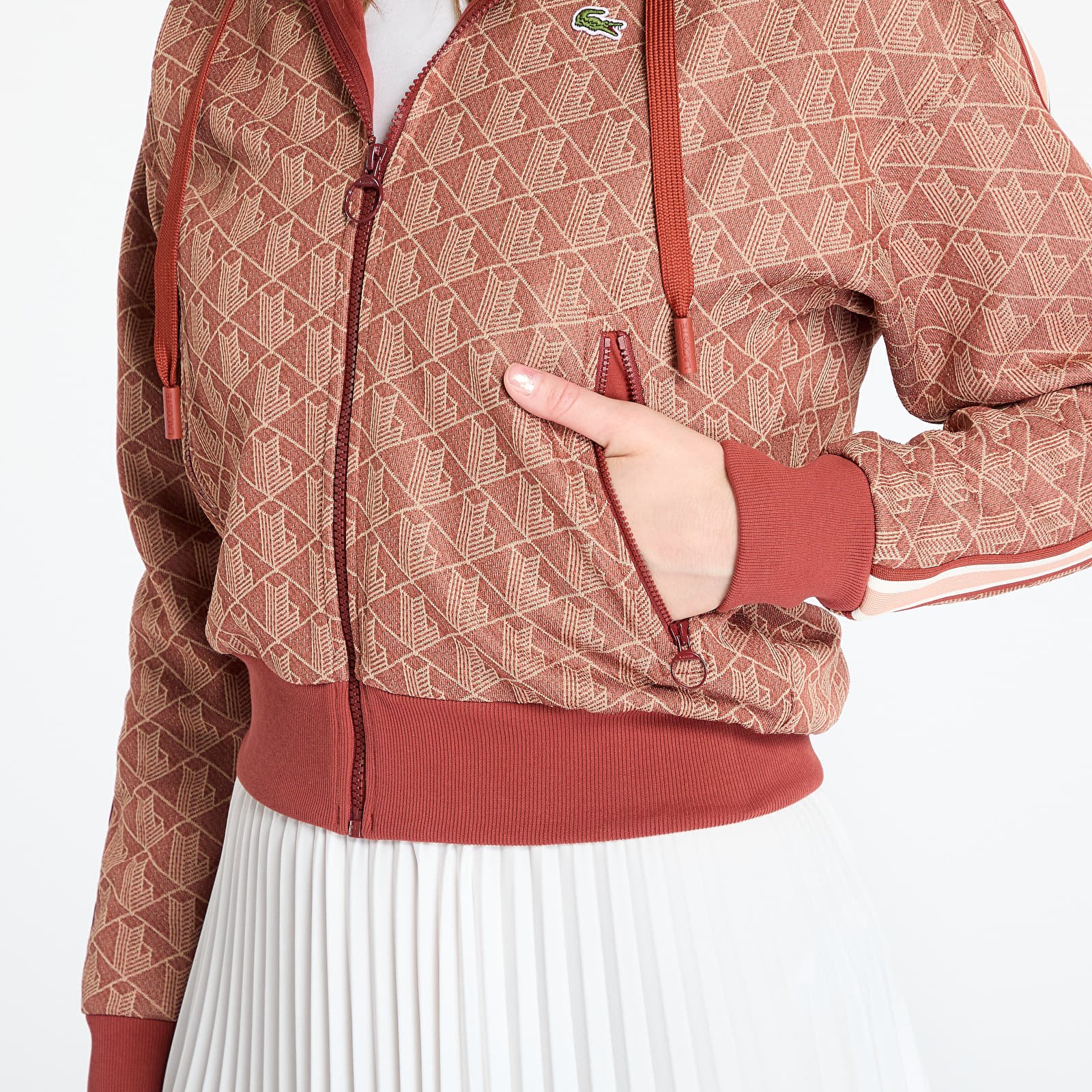 Sieviešu hoodies LACOSTE Jacquard Sweatshirt Iberis/ Latte