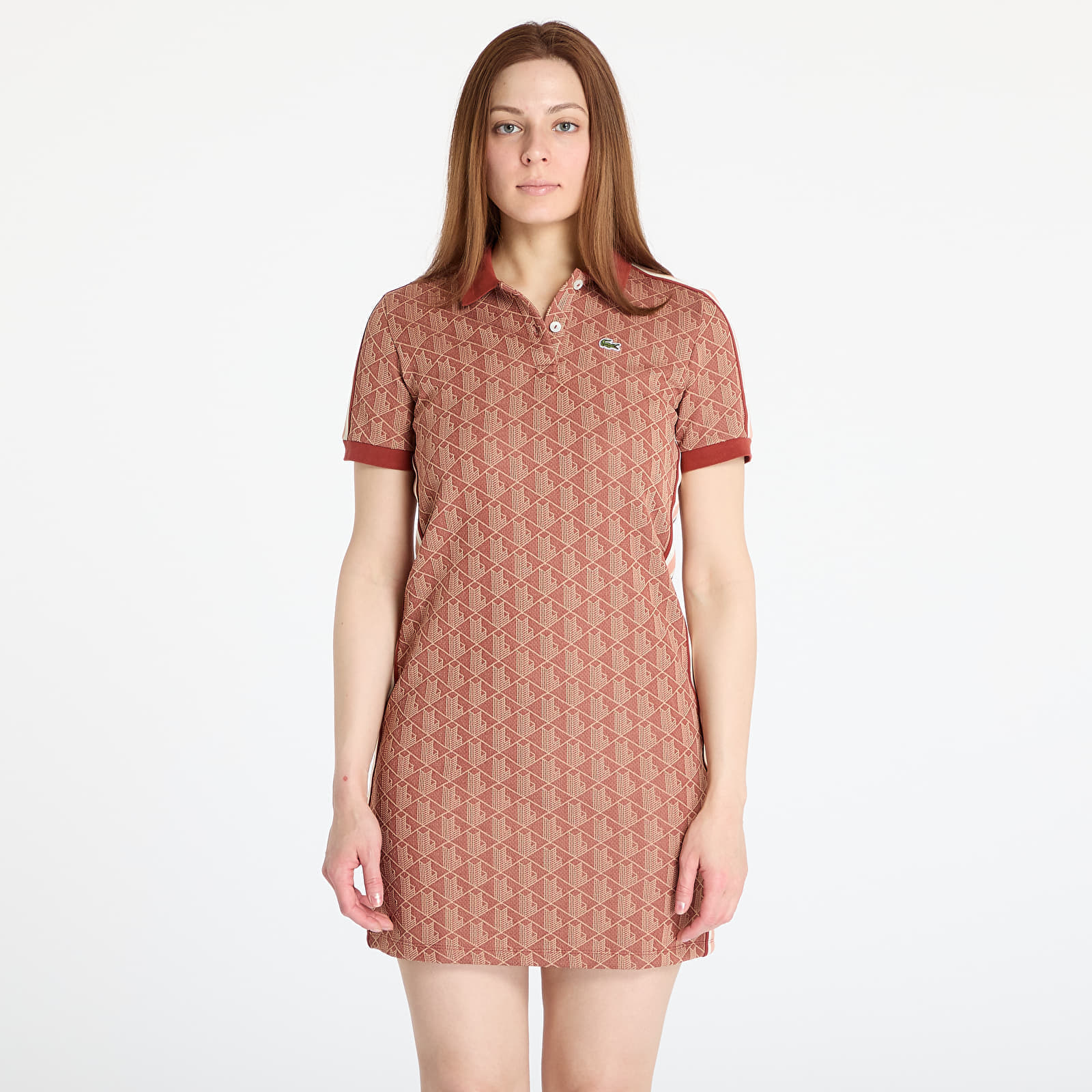 LACOSTE Jacquard Dress Iberis/ Latte M