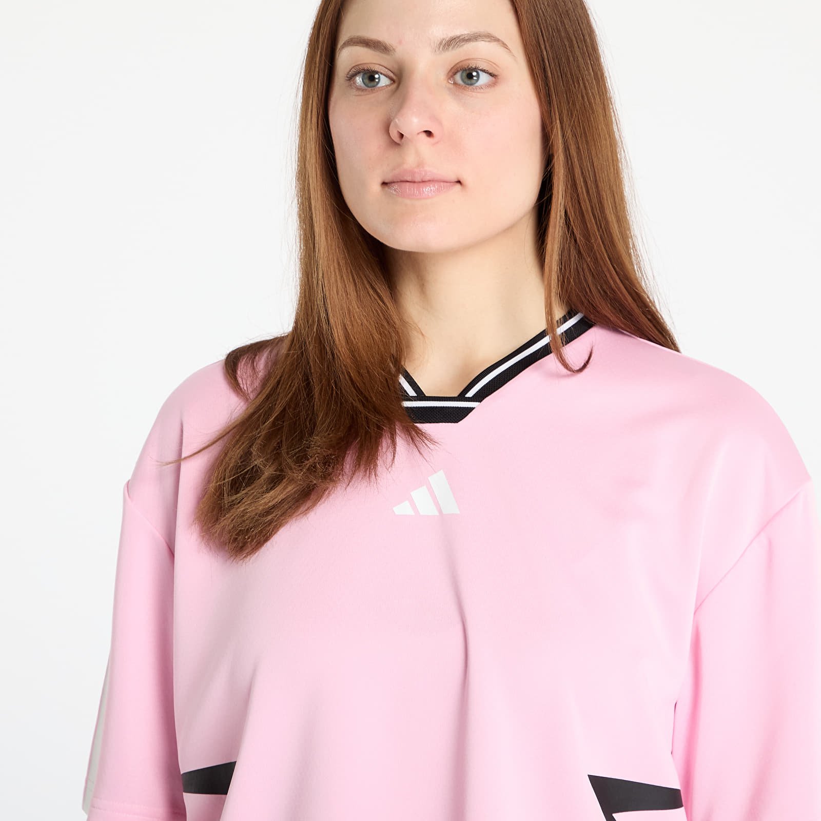 Női pólók  adidas Tiro Cut 3 Stripes Color Block Boyfriend T-Shirt True Pink/ Black/ White