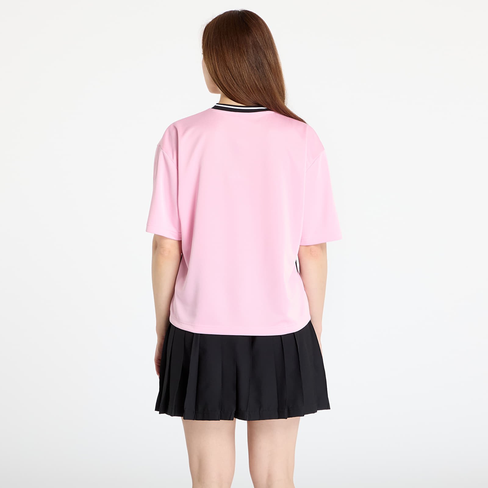 Női pólók  adidas Tiro Cut 3 Stripes Color Block Boyfriend T-Shirt True Pink/ Black/ White