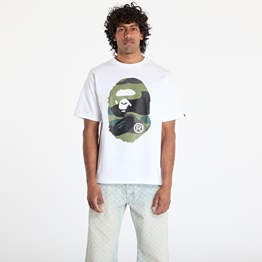 T-shirt A BATHING APE Giant 1St Camo Big Ape Head Tee UNISEX White/ Green