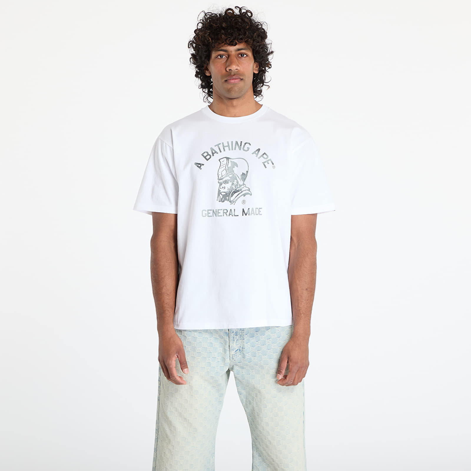 T-Shirts A BATHING APE High Tone Bleach General Made Tee UNISEX White