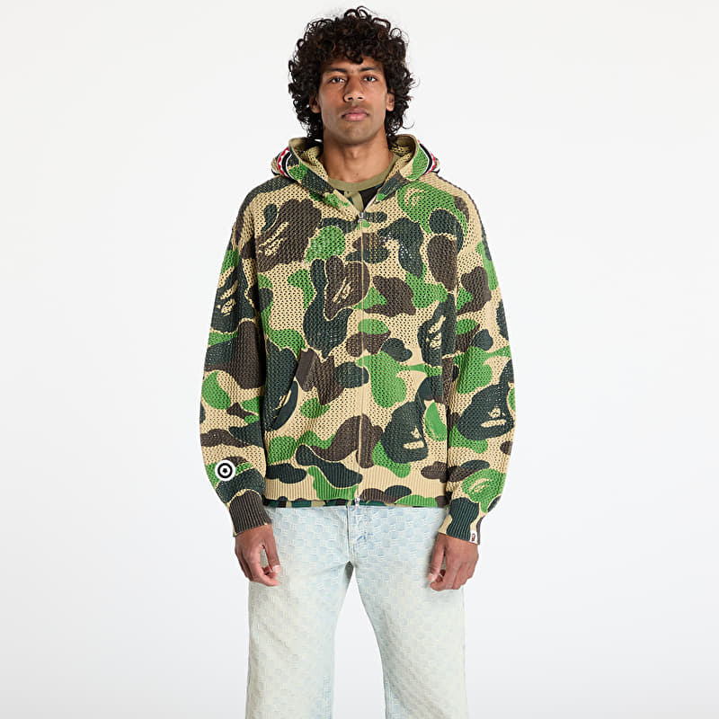 A BATHING APE Abc Camo Crochet Relaxed Fit Shark Full Zip Hoodie