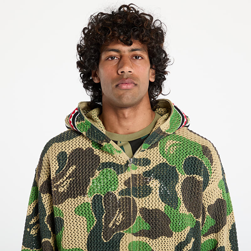 A BATHING APE Abc Camo Crochet Relaxed Fit Shark Full Zip Hoodie