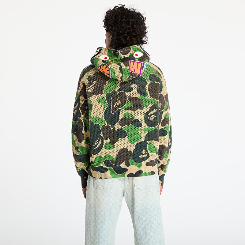 A BATHING APE Abc Camo Crochet Relaxed Fit Shark Full Zip Hoodie