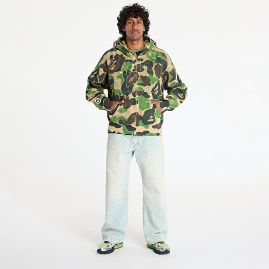【A BATHING APE】ABC CAMO POLYESTER RELAXED FIT SHARK HOODIE A BATHNIG APE Men's ABC CAMO SHARK HALF ZIP PULLOVER HOODIE