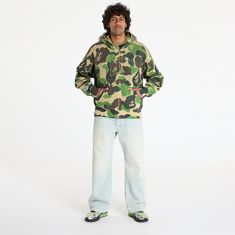 A BATHING APE Abc Camo Crochet Relaxed Fit Shark Full Zip Hoodie