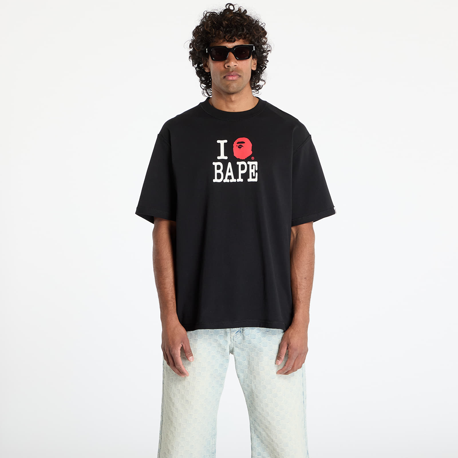T-paidat A BATHING APE Bape Logo Inside Out Relaxed Fit Tee UNISEX Black