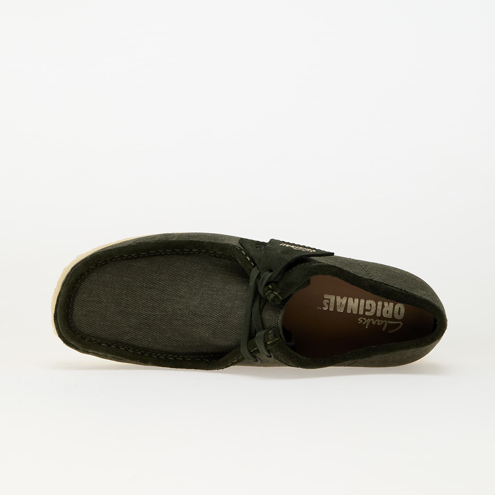Sko til mænd Clarks Originals Wallabee Forest Green Canvas