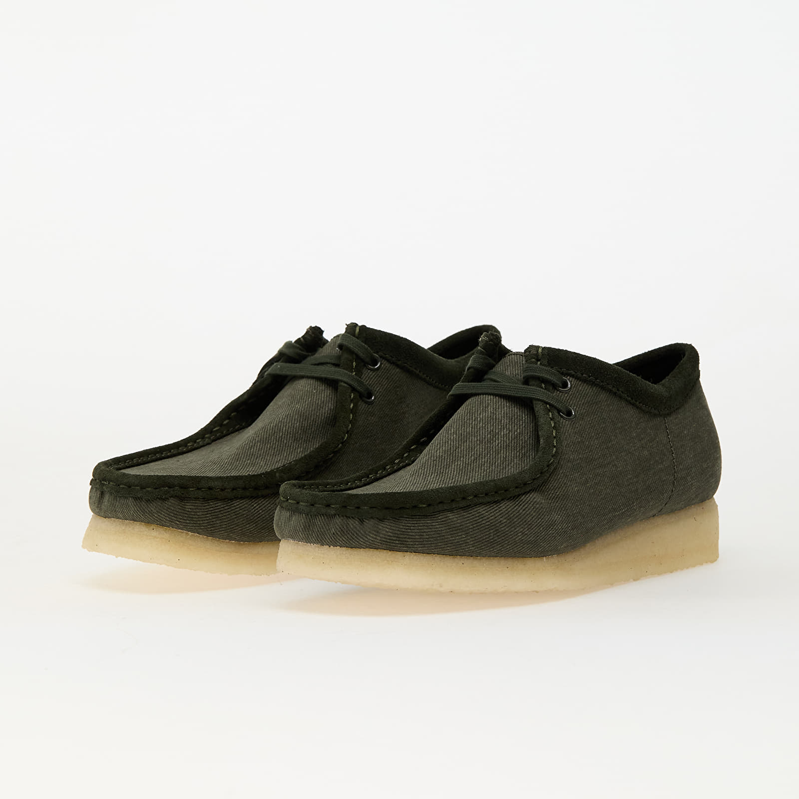 Sko til mænd Clarks Originals Wallabee Forest Green Canvas