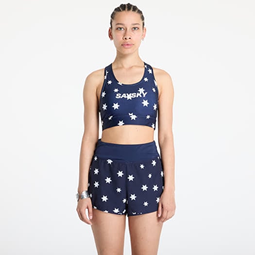 SAYSKY W Star Combat Sports Bra Blue/ White Aop