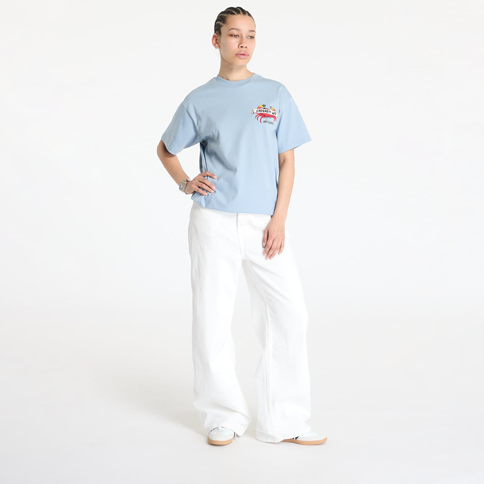 Тениски Carhartt WIP Crab Paint Short Sleeve T-Shirt UNISEX Frosted Blue