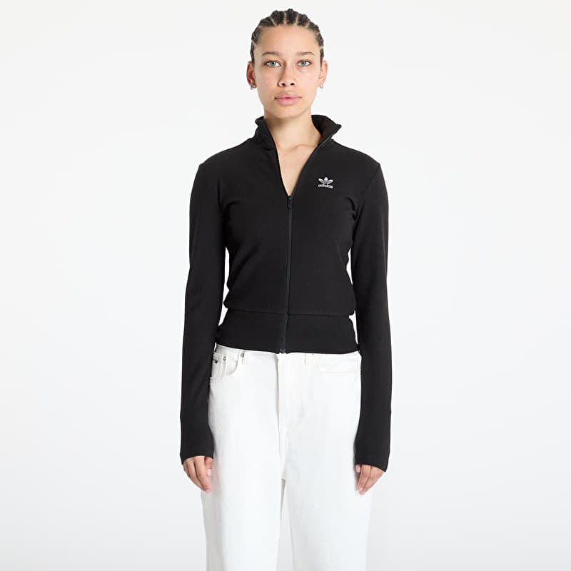 Felpa adidas Essentials Rib Full Zip Tracktop Black/ Black
