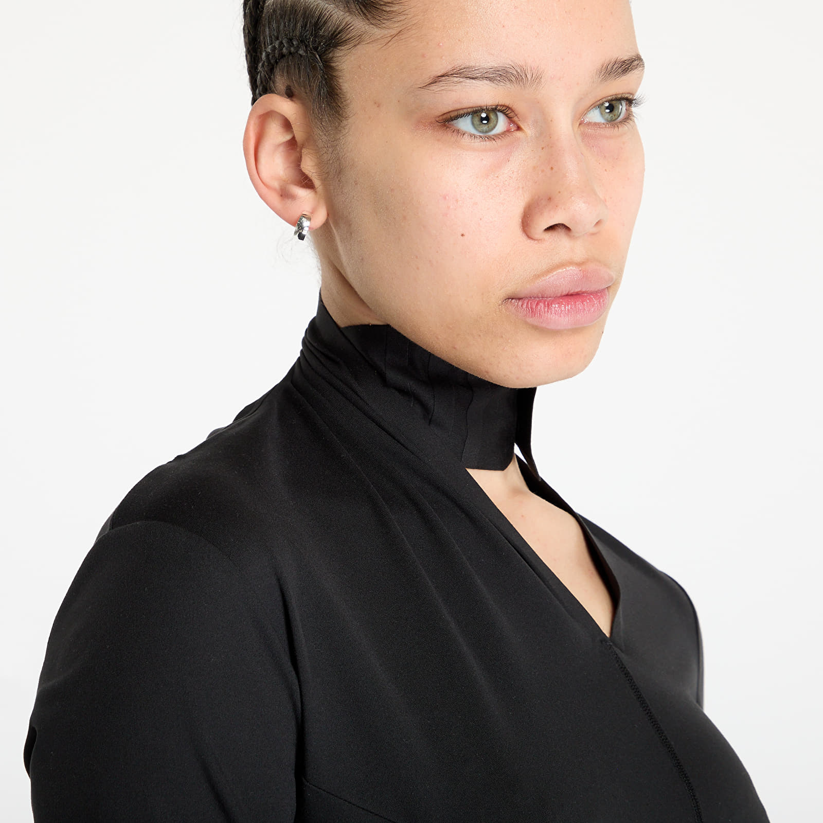 Kleider Y-3 Fitted Neck Closure Dress Black