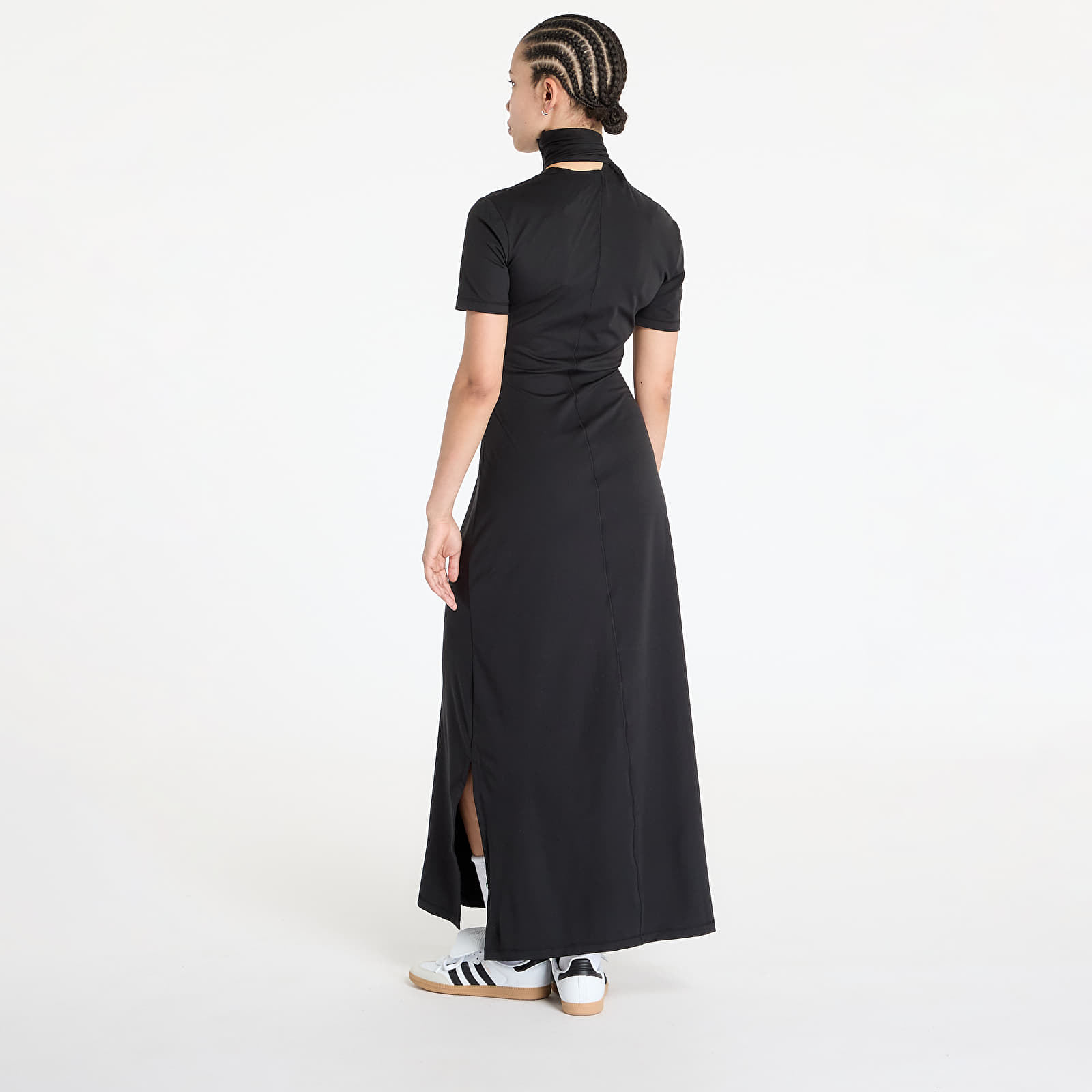 Kleider Y-3 Fitted Neck Closure Dress Black