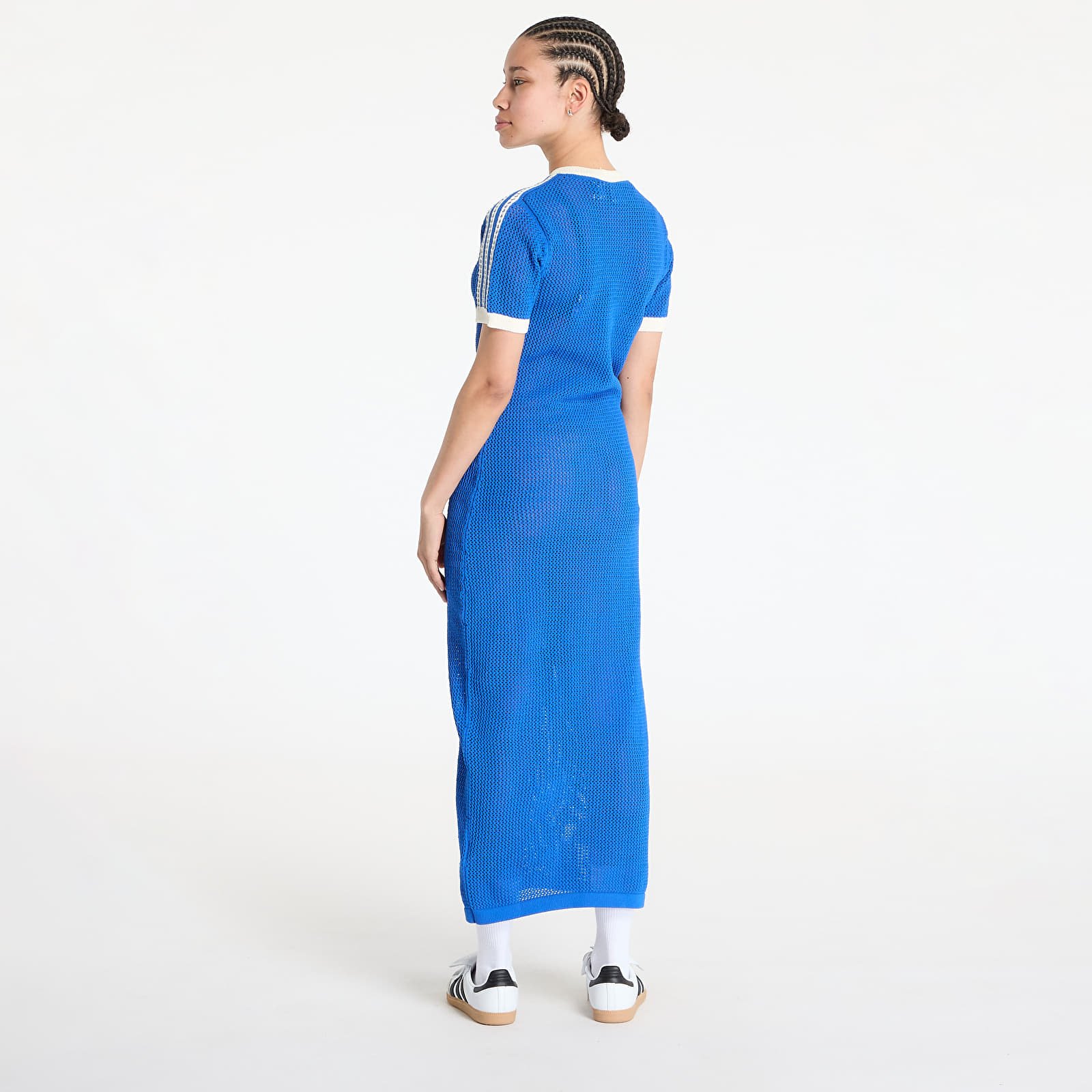 Šaty adidas Originals Premium Crochet Dress Blue/ Blue