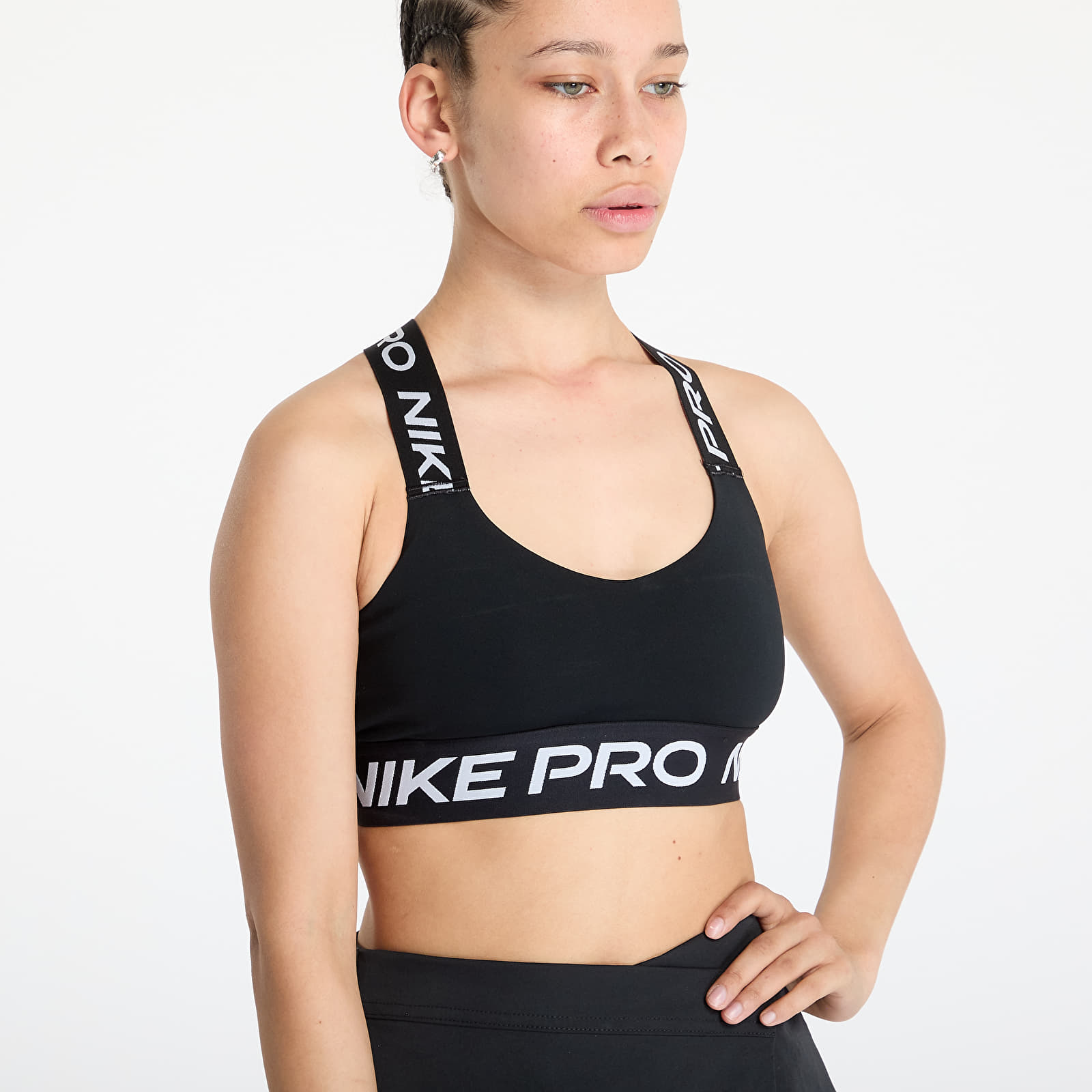 Podprsenky Nike Pro Women's Light-Support Padded Sports Bra Black/ Black/ White