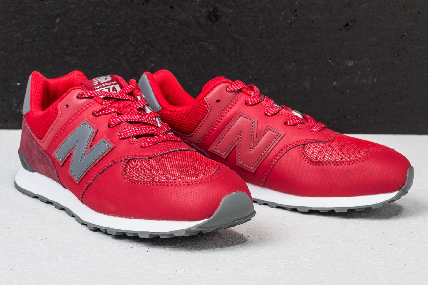 Red leather clearance new balance