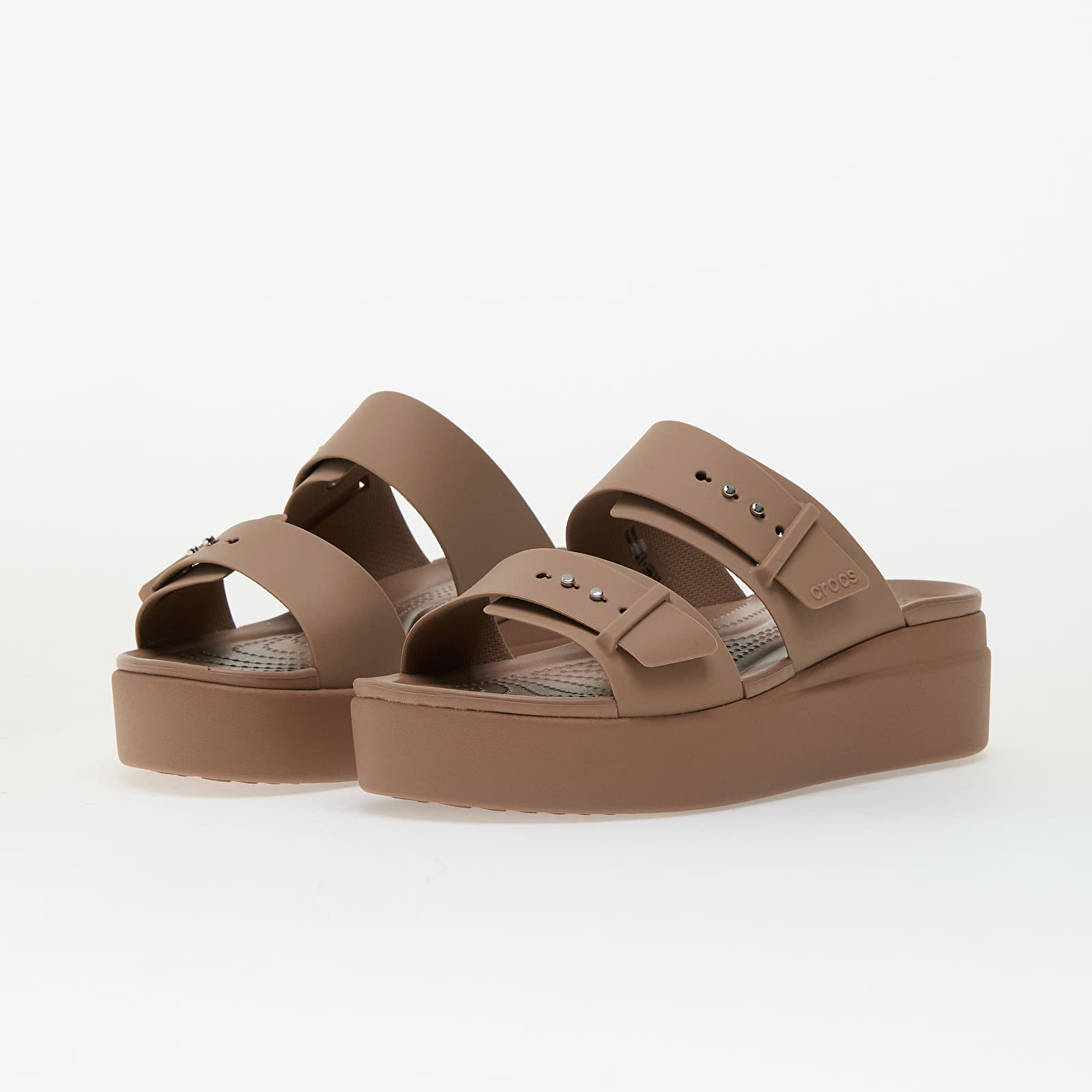 Buty męskie Crocs Brooklyn Buckle Low Wedge Latte
