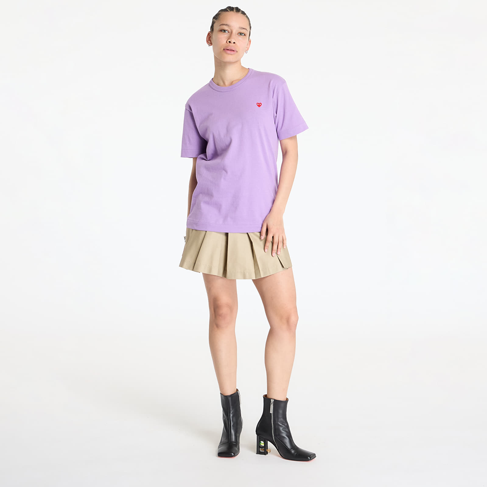 T-paidat Comme des Garçons PLAY Heart Logo Tee Purple
