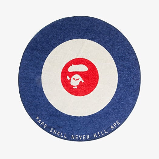 A BATHING APE Ape Target Rug Navy