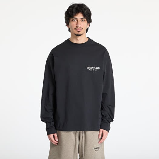 T-krekls Fear of God Essentials Classic Fit Long Sleeve Tee Jet Black