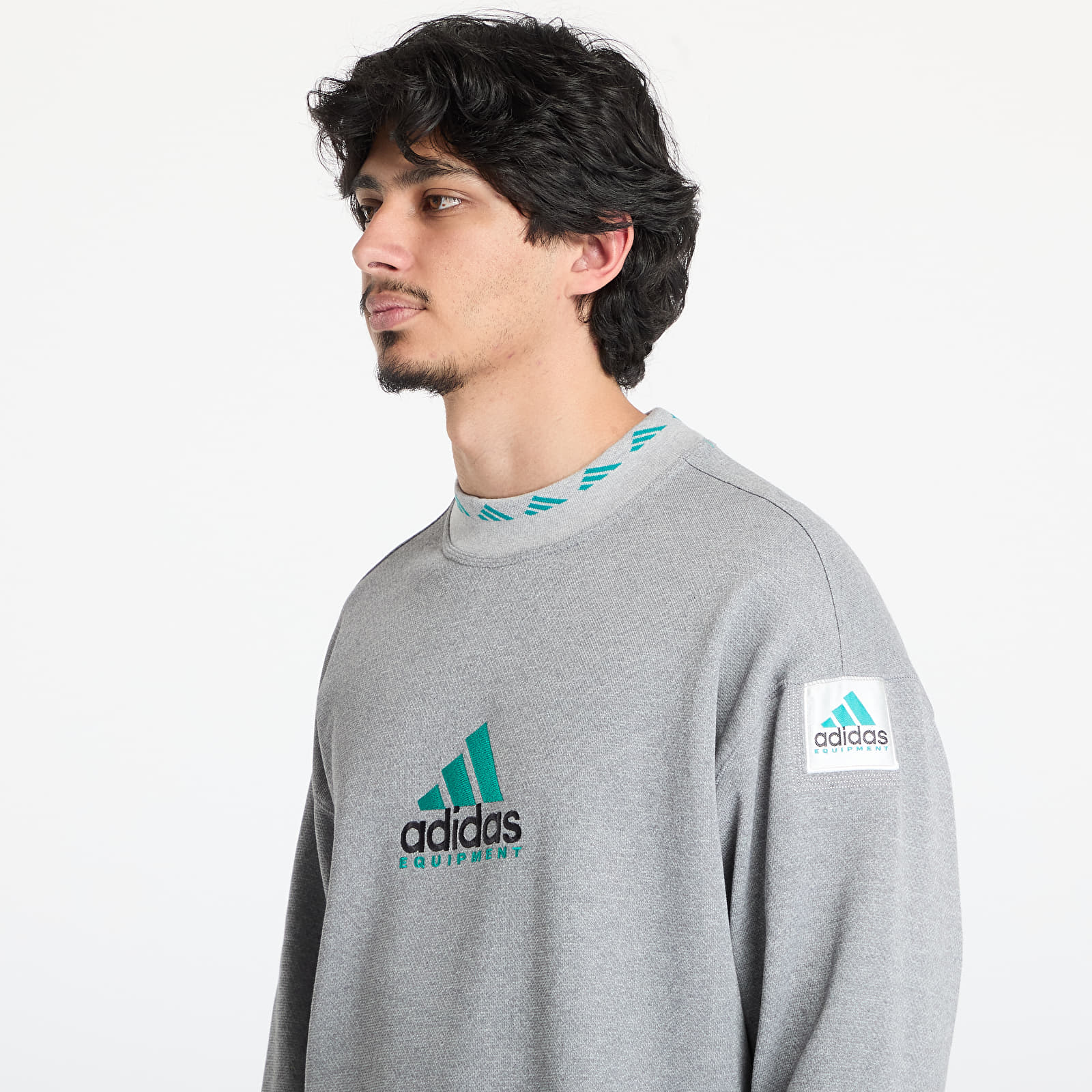 Men's hoodies & sweaters adidas Equipment Reflective Crew Neck Sweatshirt Grey/ Medium Grey Heather