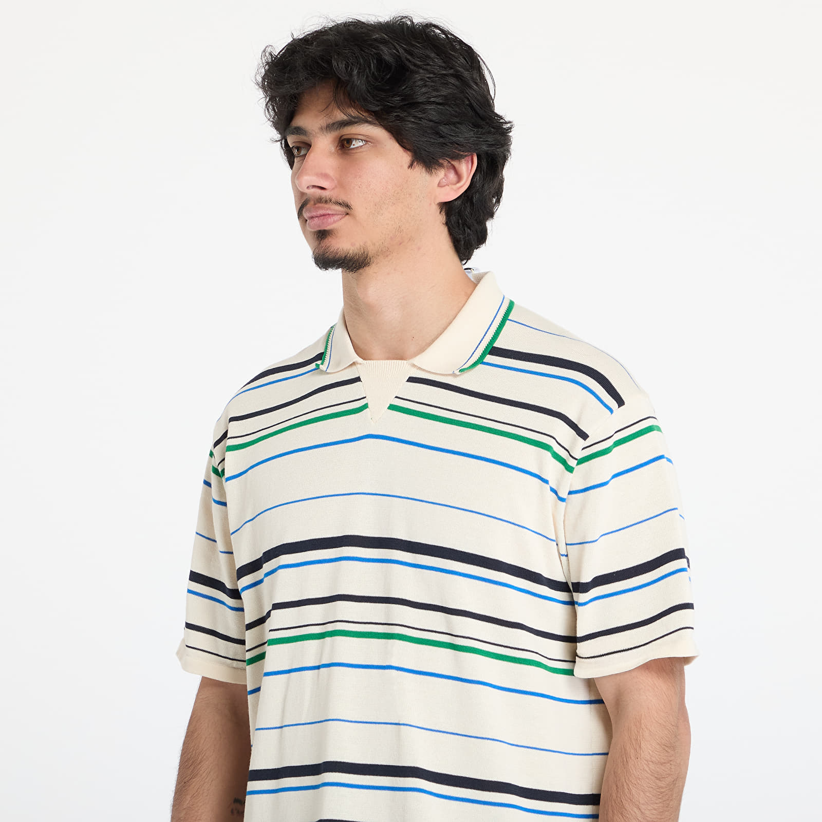 Vīriešu T-krekli adidas x Wales Bonner Knit Polo White/ Wonder White/ Green
