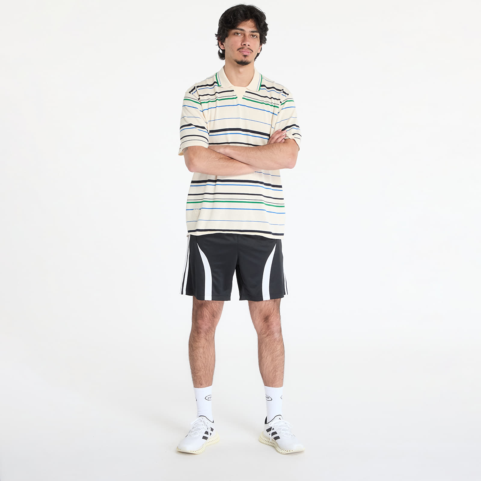 Vīriešu T-krekli adidas x Wales Bonner Knit Polo White/ Wonder White/ Green