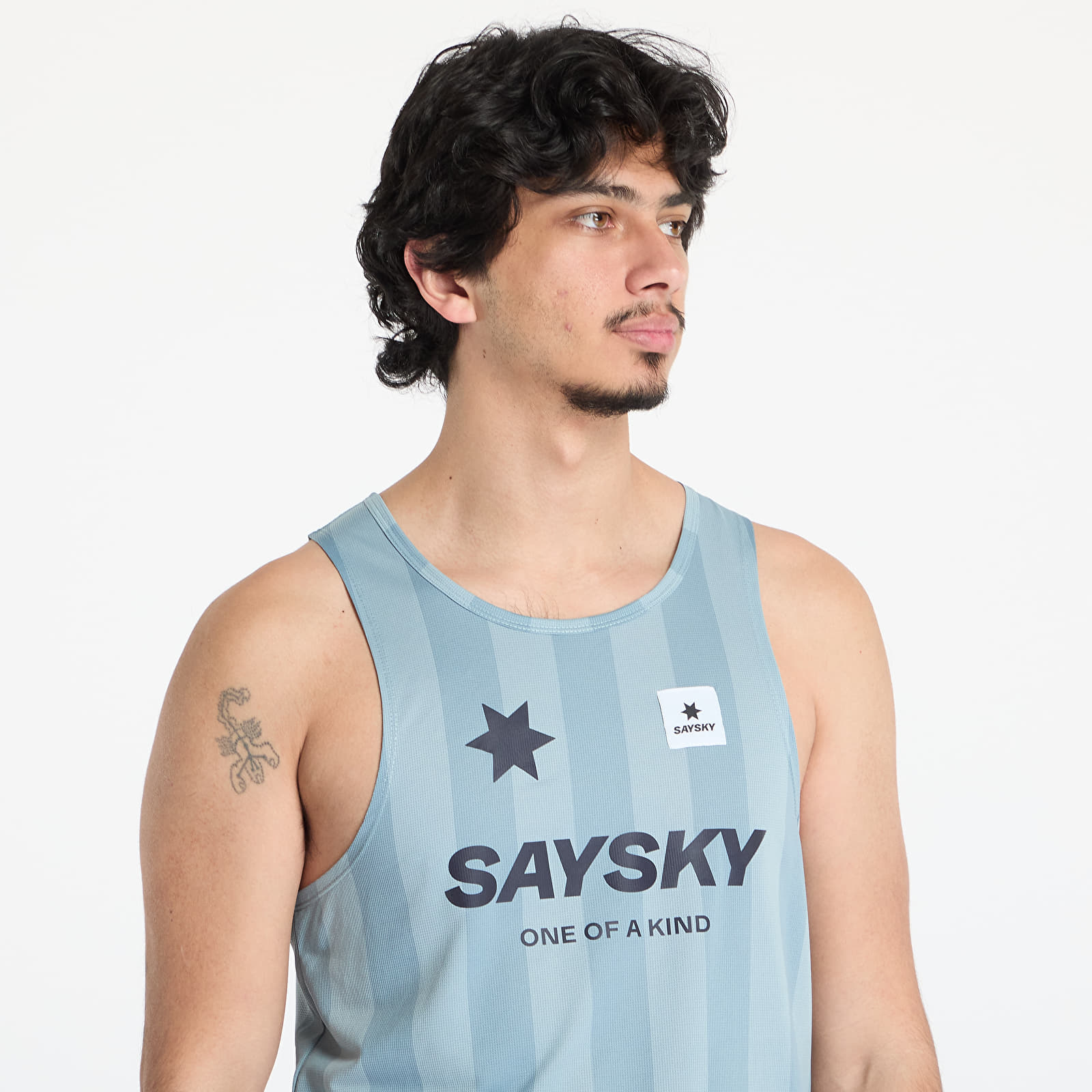 Canotta uomo SAYSKY Stripe Combat Singlet Top Blue Aop