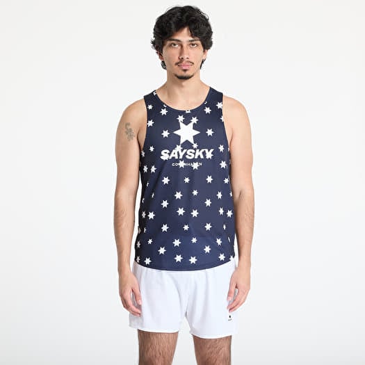 Tank Top SAYSKY Star Combat Singlet Top Blue/ White Aop
