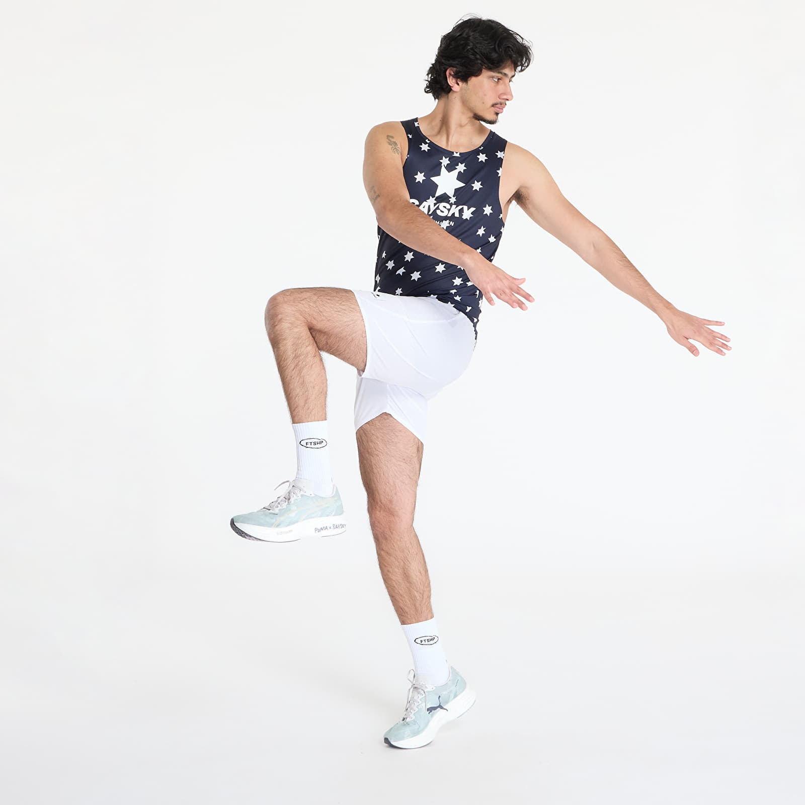 Pánske tielka SAYSKY Star Combat Singlet Top Blue/ White Aop
