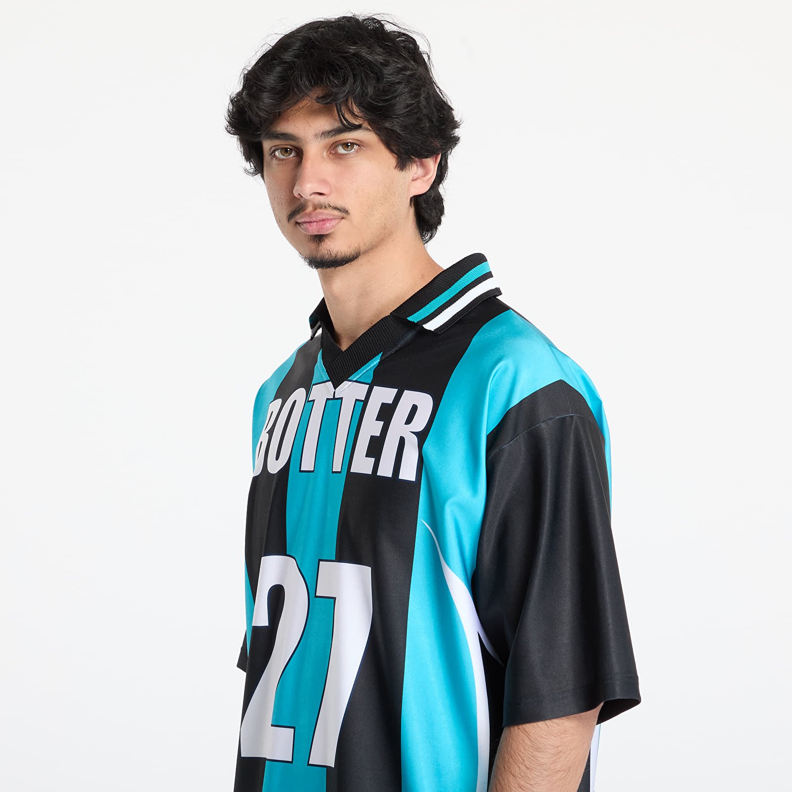 Camisolas Reebok x Botter LTD Reverse Soccer Tee Striped Navy/ Aqua Blue