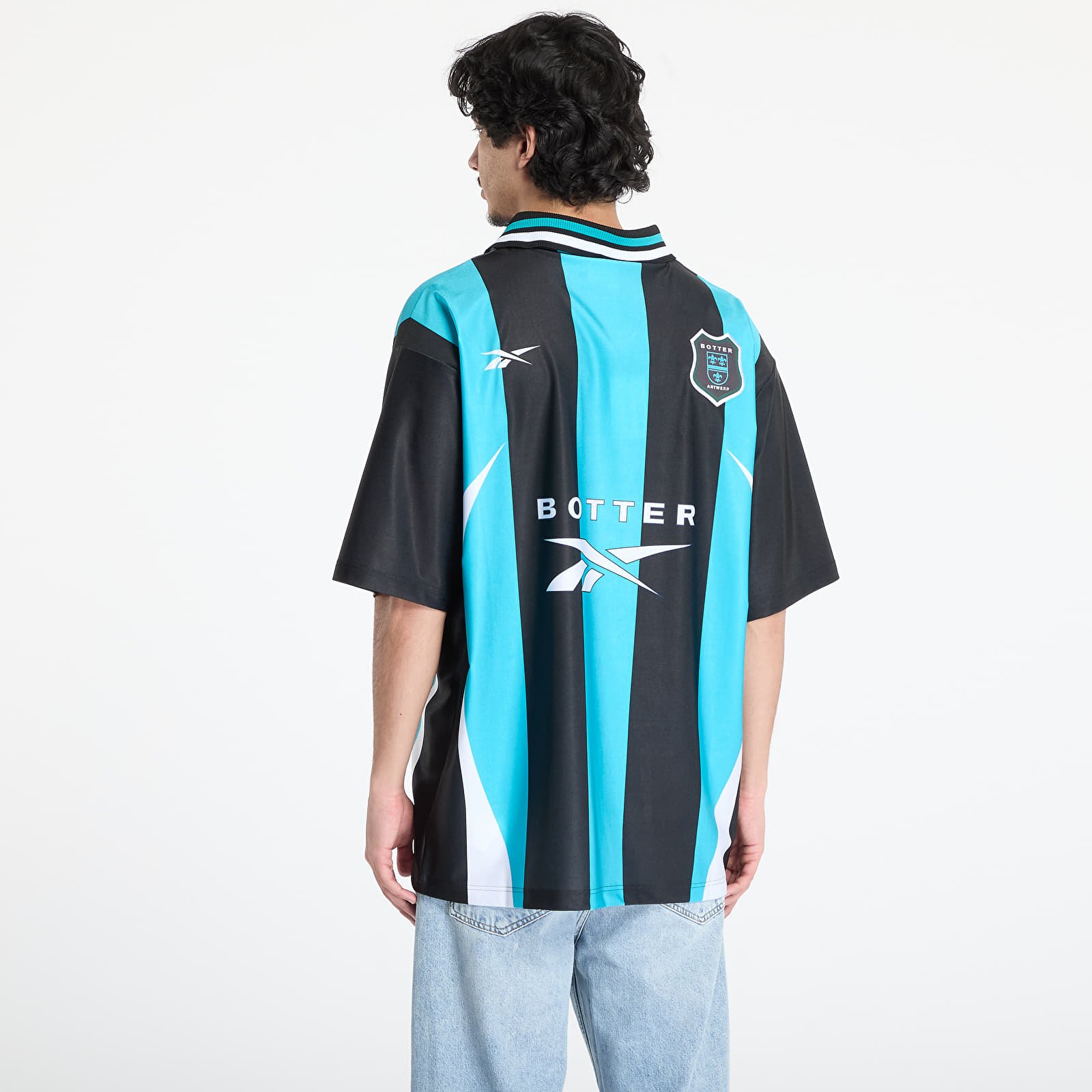 Camisolas Reebok x Botter LTD Reverse Soccer Tee Striped Navy/ Aqua Blue
