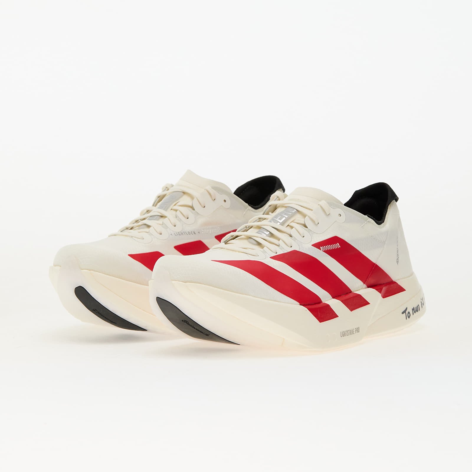 Sapatos de homem adidas Adizero Adios Pro 4 M Off White/ Better Scarlet/ Core Black