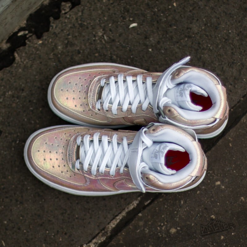 Buty damskie Nike Wmns Air Force 1 HI PRM QS White/Metalic Silver Iridescent Pearl