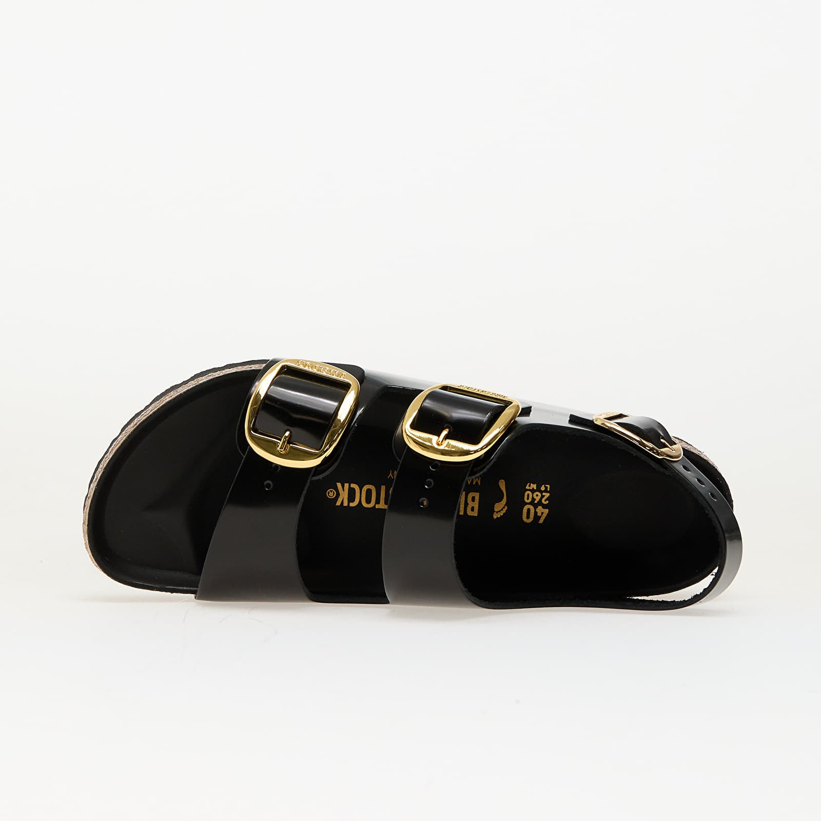 Buty damskie Birkenstock Milano Big Buckle Natural Leather Patent High-Shine Black