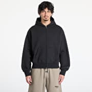 Fear of God Essentials Classic Fit Fleece Zip Up Hoodie Jet Black